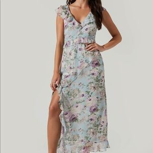 ASTR the Label Tempest Floral Ruffle Midi Dress